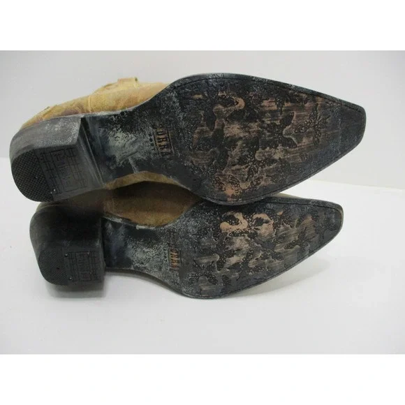 Corral Crackle Butterfly inlay Western Boots R2477 - turquoise tan 8 M snip toe